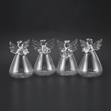 BMBY-набор из 4 милых прозрачных стеклянных подвесных ВАЗ в форме ангела с цветочным растением для свадебного декора 2024 - купить недорого