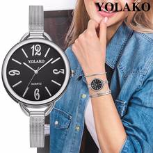 YOLAKO Brand Fashion Women Stainless Steel Mesh Simple Watch Luxury Ladies Quartz Watch Relogio Feminino Hot Selling 2024 - buy cheap