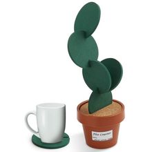 Novelty 6-Piece-Coaster-Flower-Cactus-Shaped Drinks Coasters Cup Holder Eco-Friendly Mat 2024 - buy cheap