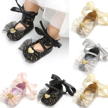 2019 Newest Style Infant Newborn Baby Lovely Girls Sequins Crib Shoes Bling Sparkle Lace Shoes 0-18M 2024 - buy cheap