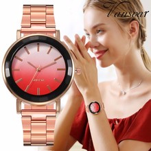 Reloj de pulsera con diamantes de imitación para mujer, de lujo, oro rosa, acero inoxidable, esfera colorida, de cuarzo, envío directo 2024 - compra barato