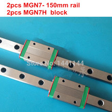 MGN7 Miniature linear rail:2pcs MGN7 - 150mm rail+2pcs MGN7H carriage for X Y Z axies 3d printer parts 2024 - buy cheap
