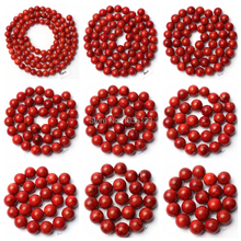 High Quality Red Grass Coral Stone Bracelet Necklace Jewelry Loose Beads 15 Inch 4/6/8/10/12/14/16/18/20mm wj193 2024 - buy cheap