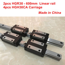 Guía lineal HGR30: 2 piezas HGR30 - 600mm + 4 piezas HGH30CA, carro de bloque lineal, piezas CNC 2024 - compra barato