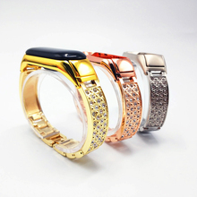 Для Xiaomi MiBand 5 ремешок с металлическими кристаллами и бриллиантами montre femme наручный браслет для Xiaomi Mi Band 4 3 Correas De Reloj 2024 - купить недорого