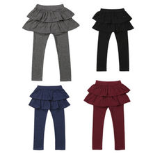 2-8y crianças da criança do bebê meninas culottes leggings babados saia calças pantskirt roupas 2024 - compre barato