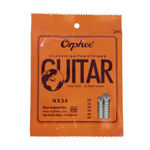 Orphee nx35 6 peças clássico guitarra cordas conjunto completo substituição (.028-.045) náilon núcleo prata jacketed fio tensão dura 2024 - compre barato