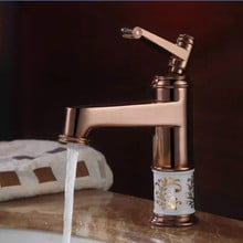Deck mounted brass and ceramic faucet Bathroom Basin faucet Mixer Tap Rose Gold Sink Faucet Bath Basin Sink Faucet 1038M 2024 - buy cheap