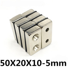 1pcs 50x20x10mm hole 5mm N35 Strong Square NdFeB Rare Earth Magnet 50*20*10mm 5hole mm 2024 - buy cheap