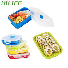 HILIFE 350/500ml Folding Food Container Microwave Dinnerware Storage Box Portable Bowl Silicone Lunch Box Bento Boxes Lunchbox 2024 - buy cheap