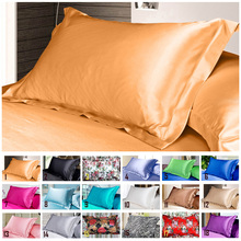 Funda de almohada individual de satén de seda, emulación pura, Multicolor, 48x74cm, 39, 1 unidad 2024 - compra barato
