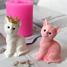 3D Cute Cat Shaped Silicone Mould Aromatherapy Gypsum Mold Car Decoration Cake Silicone Mold DIY Plaster Molds Random Color 2024 - buy cheap