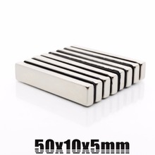 10pcs New 50 x 10 x 5 mm Super Strong Long Block Bar Magnet 50*10*5 Rare Earth Neodymium Permanent magnet Square magnet 50x10x5 2024 - buy cheap