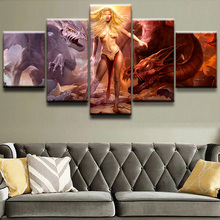 Modern Canvas Paintings Home Decor HD Prints Poster 5 Pieces Dark Dragon Fantasy Tattoo Pictures Living Room Wall Art Framework 2024 - buy cheap