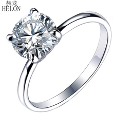 Helon sólido 14kt ouro branco moissanite anel 1.5ct anel de noivado teste positivo moissanites diamante jóias de casamento para mulher 2024 - compre barato