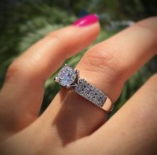 European and American jewelry White zircon plated ring jewelry bridal jewelry wholesale 2024 - buy cheap