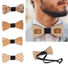 2019 New Original Wooden Bow Tie Gentleman Groom wooden Necktie  Wedding Party Bowtie Men Ties Butterfly Wooden Tie For Man 2024 - buy cheap