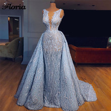 African Couture Evening Dresses With Sleeve Robe de soiree Aibye Muslim Turkish Arabic Rhinestone Formal Prom Gowns Abendkleider 2024 - buy cheap