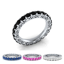 Huitan-Anillo de circonia cúbica para mujer, joyería de estilo Punk, anillos de banda para parejas 2024 - compra barato