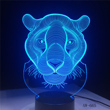3D LED Night Lights Tiger 7 Colors Light for Home Decoration Lamp Amazing Visualization Optical Illusion Awesome Gift AW-665 2024 - buy cheap