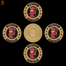 5Pcs/Lot Poker Chips "Don't Play With The Devil" Gold Poker Card Guard Token Collection With Protection Capsules And Gifts 2024 - buy cheap