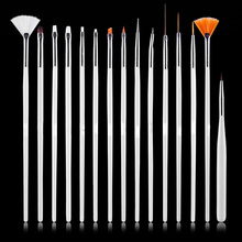 15pcs Professional UV Gel Acrylic Nail Art Brush Set Design Gel Polish Painting Drawing Pen Manicure Nails Tips Tools New Kit 2024 - buy cheap