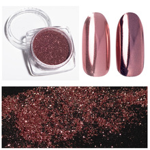 1 Box New Arrival 0.5g Rose Gold Mirror Effect Powder Nail Glitter Holographic Chrome Nail Pigment Pearl Powder Decor Manicure 2024 - buy cheap
