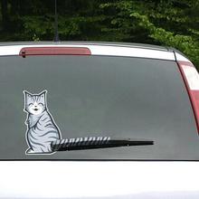 3D Melancholy Cat Smile Cat Sticker Shaking Tail To Move Cat Rear File Rain Wiper Reflective Car Sticker Cars Auto Accessories 2024 - buy cheap