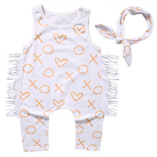 Crianças Infantis de verão Macacão Menina Roupas Infantis Bodysuit Roupa Do Bebê Sunsuit Bebê Menina Bodysuits Algodão 0-24 M O-pescoço moda 2024 - compre barato