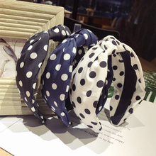 Spring Summer Bow Polka Dot Hairbands Hair Accessories Women Head Wrap Korean Dot Cotton Fabric Boho Turban Headband Hair Bands 2024 - buy cheap