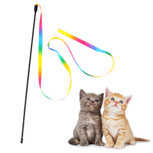 Varita interactiva de colores para gatos, productos para mascotas, con tela de arcoíris, suministros para mascotas 2024 - compra barato