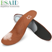 BSAID унисекс для ног, ортопедический вкладыш стельки для обуви, натуральная кожа подкладки для поддержки свода стопы, полная длина профессиональные стельки для мужчин и женщин 2024 - купить недорого