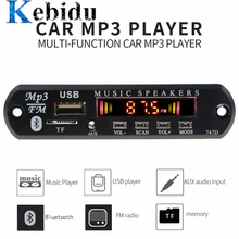 Kebidu Автомобильный MP3 декодер 5 в 12 В Bluetooth MP3 декодер плата MP3 плеер Автомобильный комплект FM радио TF USB 3,5 мм WMA AUX аудио приемник 2024 - купить недорого