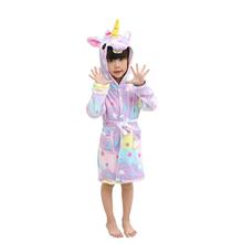 Kids Bath Robe Unicorn Fleece Sleepwear Comfortable Underwear for 1-11years Children Boys Girls Warm Bath robe 2024 - buy cheap