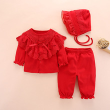Комплект одежды для новорожденных девочек, Осенний хлопковый комплект одежды с длинными рукавами для маленьких девочек 0-3 месяцев, Одежда для новорожденных девочек 2024 - купить недорого