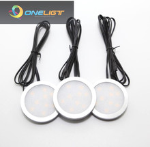 Luces LED redondas para debajo del armario, luz de Puck de 2,5 W, CC de 12V, para cocina, mostrador, estante, armario, escaparate, cajón, armario, iluminación 2024 - compra barato