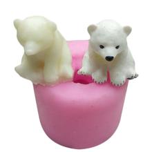 Ofício 3d urso polar aromaterapia gipsita carro display vela molde de gesso decoração do bolo diy molde de silicone 2024 - compre barato