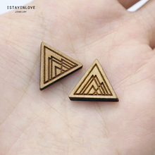 Handmade Jewelry Making Supplies Beads Laser Cut Wooden Mountains Triangle Charm For DIY Necklace Earrings Brooch Ring SWC207 2024 - buy cheap