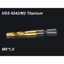 1Pc 6MM HSS Spiral Pointed Complex Taps Titanium M2 Stainless Steel Tapping Chamfering Tool 1/4" Hex Shank Metric M6*1.0 2024 - buy cheap