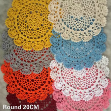 20CM Round Original Design Home Kitchen Table Mat Pad Cotton Crochet Flowers Mantel Individual Mat Christmas Placemat Coaster 2024 - buy cheap