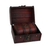 Caixa de armazenamento grande e pequena de madeira, caixa retrô de jóias, 2 peças 2024 - compre barato
