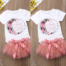Kids Baby Girls Clothes Toddler Romper Tops + Tutu Skirt   2PCS Set Outfits Clothes Set 2024 - buy cheap