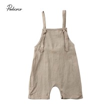 2019 Brand Toddler Kids Baby Boys Girls Bib Pants Romper Summer New Casual Solid Sleevelss Jumpsuit Playsuit Outfit For 0-3T 2024 - buy cheap