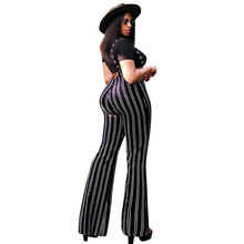 Women's Clubwear Playsuit Bodycon Party Jumpsuit Suspender Striped Flared Trousers 2024 - buy cheap