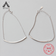 Preço de fábrica 100% 925 prata esterlina moda minimalismo circular tubo pulseiras jóias finas para o sexo feminino 2024 - compre barato