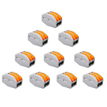 10pc/set Reusable Spring Pin Lever Conductor Terminal 2 Way Push Fit Block Cable Wire Connector Electric Cable Connector Wire 2024 - compre barato