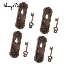 MagiDeal 4 Pieces 1/12 Dollhouse Miniature Vintage Door Locks with Keys for Dollhouse DIY Furniture Toys Accs-Bronze 2024 - buy cheap