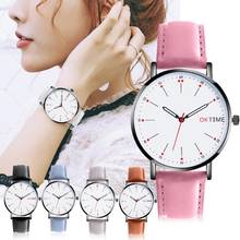 2019 reloj mujer Fashion Leather Strap Quartz Watches Unisex Ultra-thin Round Dial Analog Wristwatch Casual Women Quartz Watches 2024 - buy cheap