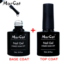 Morcat esmalte de unha em gel + base transparente, base e camada superior para unha de gel semipermanente 2024 - compre barato