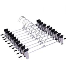 10 pçs cabides de aço inoxidável rack de roupas para calças de secagem cremalheira anti-deslizamento clothespin calças braçadeira organizador casa 2024 - compre barato